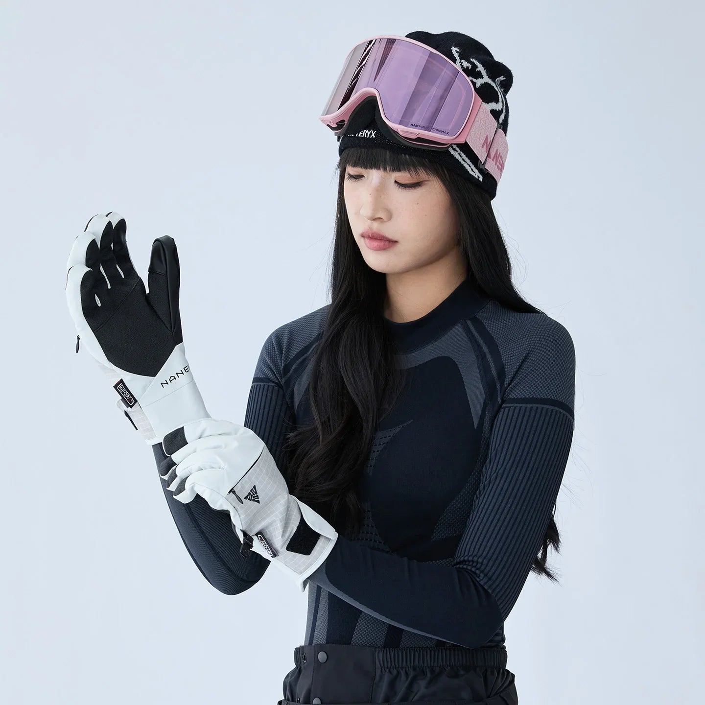 NANEND Five-finger reinforced palm waterproof professional ski gloves