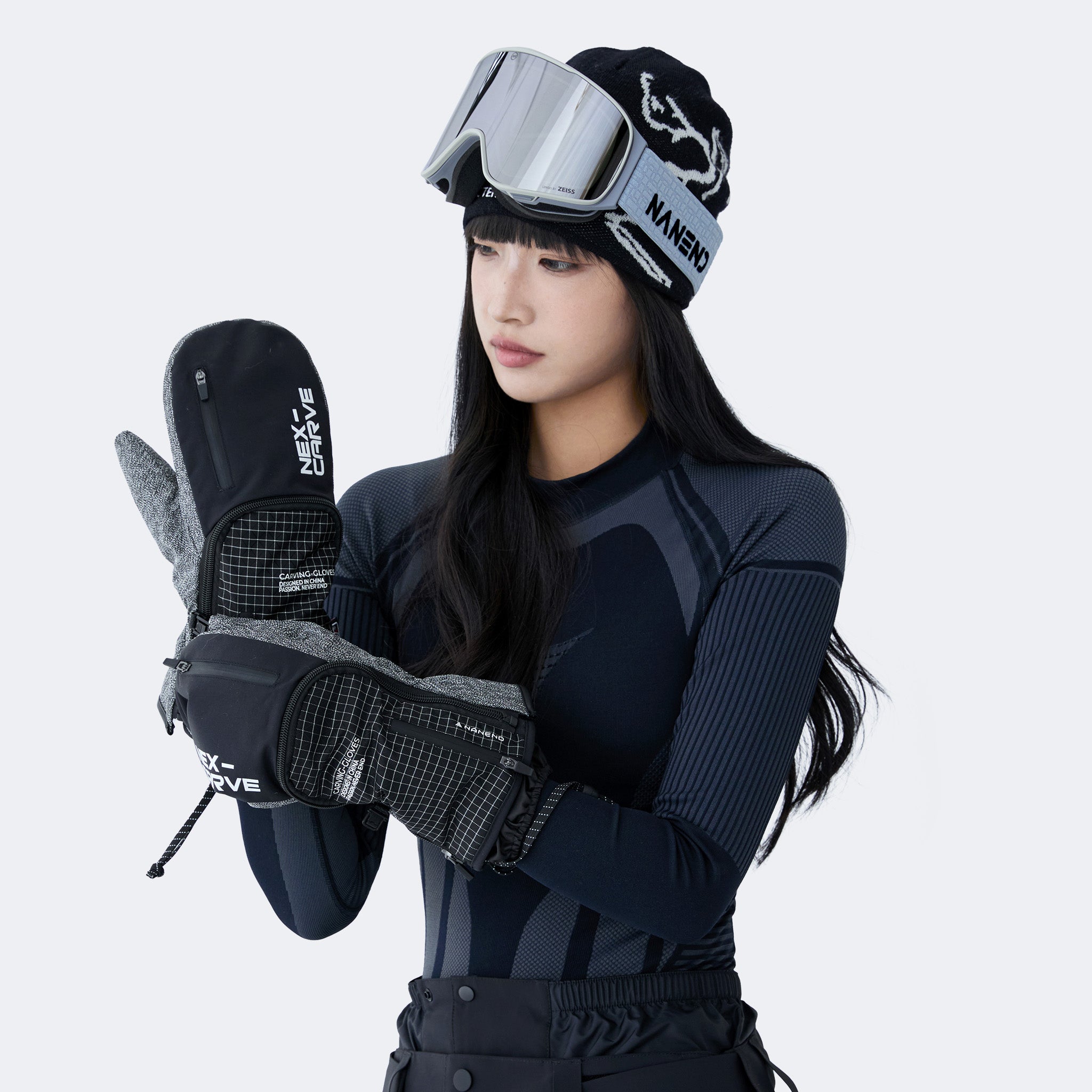 NANEND 2025 Neue Modelle: Professionelle, verschleißfeste und kratzfeste Skihandschuhe mit austauschbarer Außenschale und integrierten Schutzplatten für Damen und Herren 