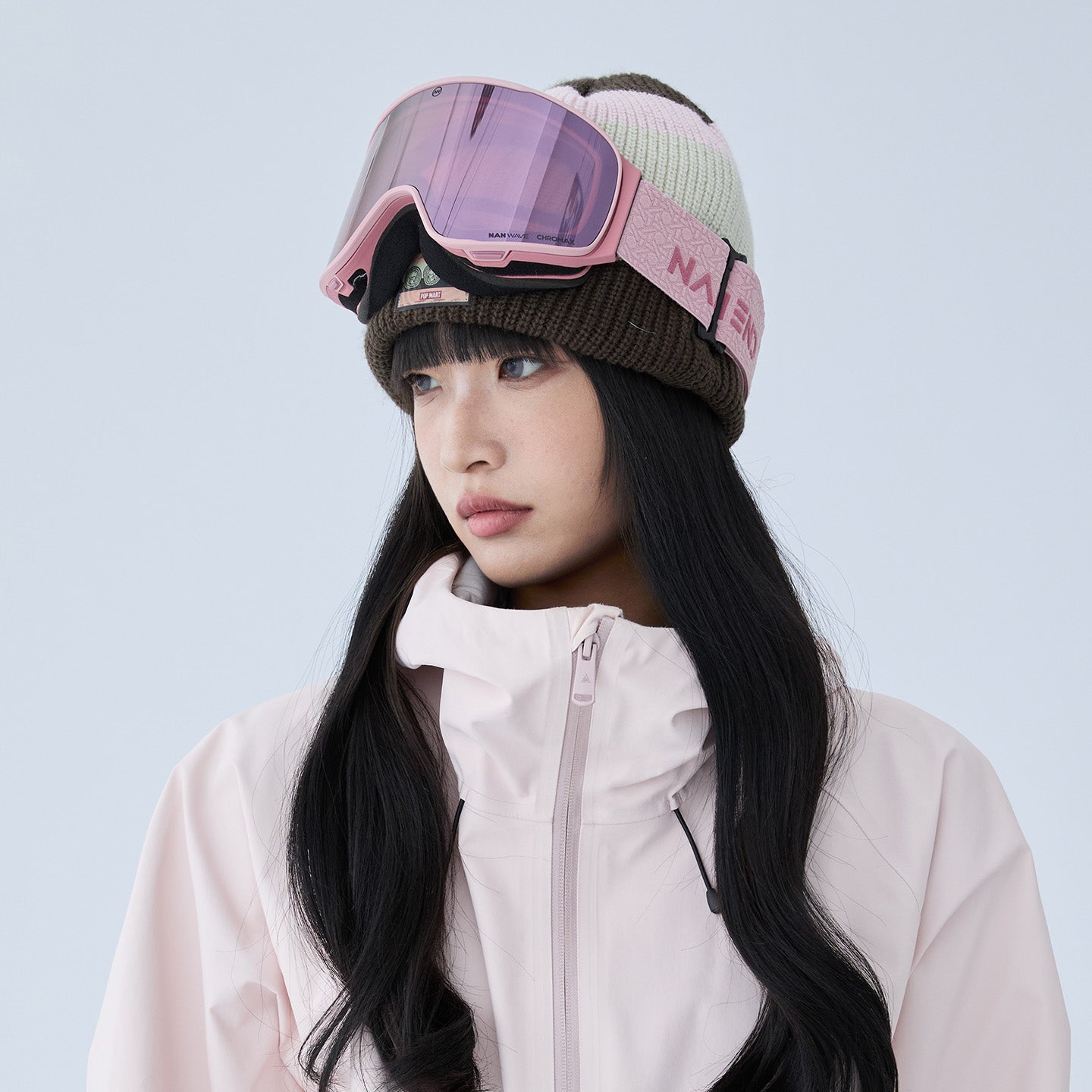 NANEND 25 Neue, kleine, farbwechselnde Flip-Top-Skibrille mit Antibeschlagfunktion NG24MAX 