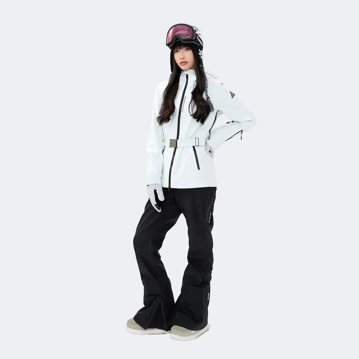 White jacket + black pants