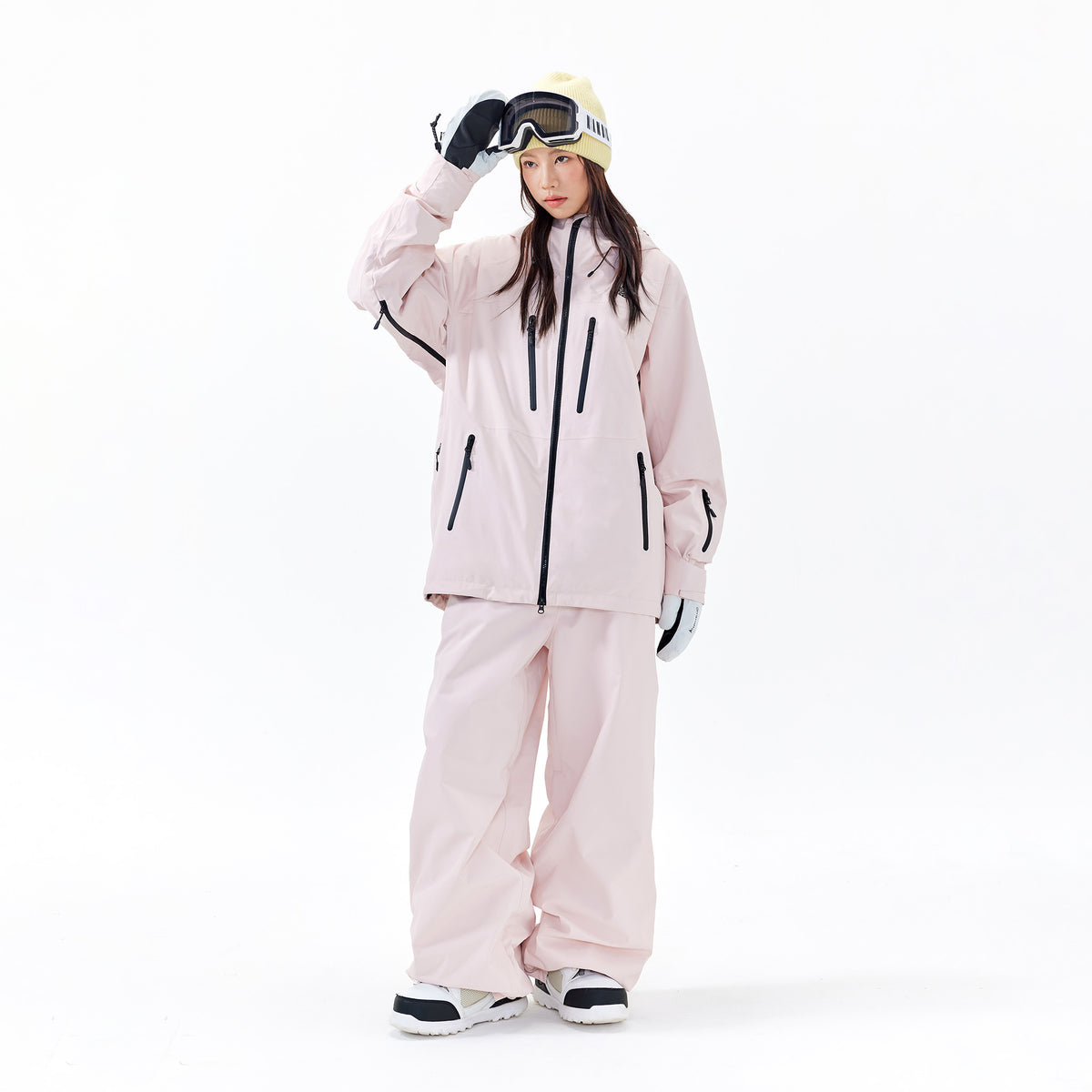 NANEND 3L Loose Waterproof Pink Ski Suit Set - detail