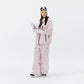 NANEND Women's 2025 New Loose Waterproof Snowboard Thickened 3L Fully Sealed Pink Ski Suit Set