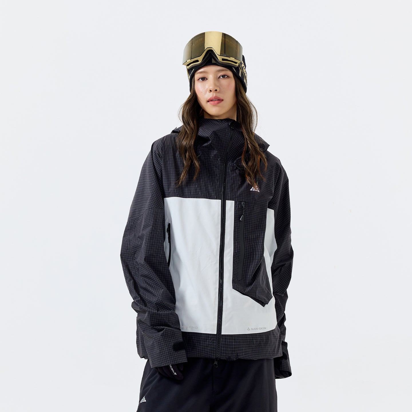 NANEND 25 new plaid color matching P cotton RECCO padded ski jacket single board 3L warm ski suit