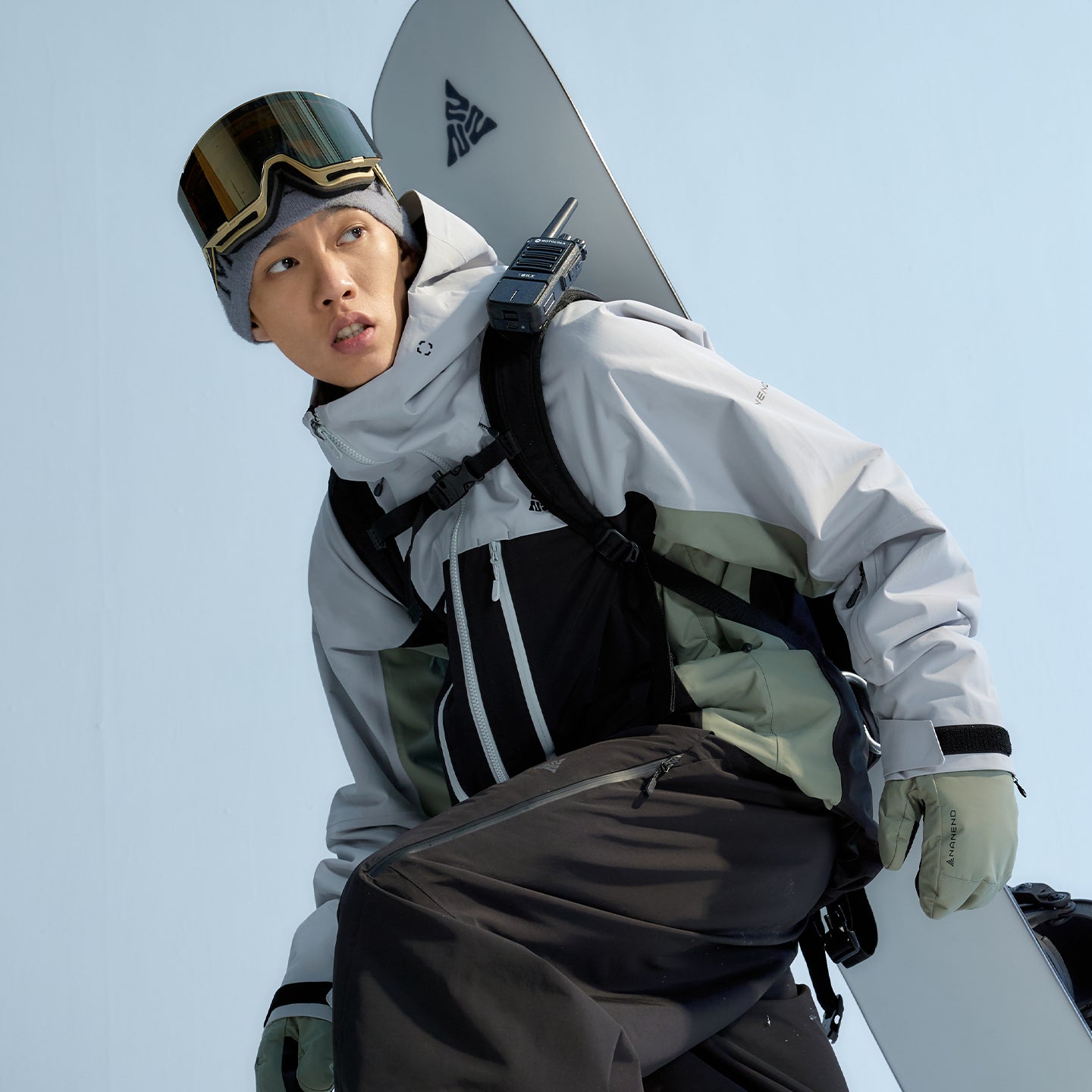 NANEND Verdicken 3L Skijacke Herren Damen Winddicht Wasserdicht Winter Skimantel Skibekleidung Einfarbige Kapuze Warmer Snowboard Skianzug 