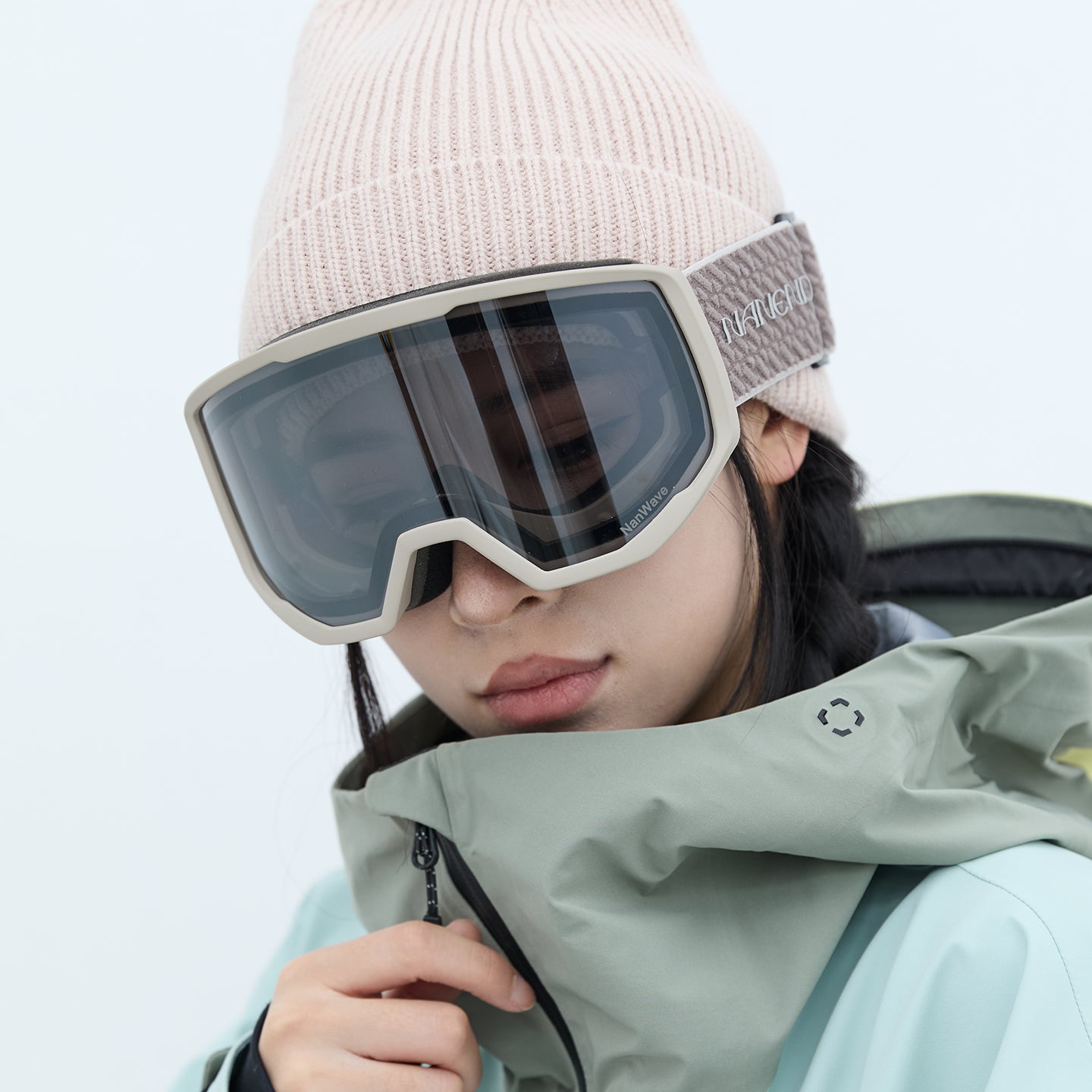 NANEND Double-layer anti-fog replaceable sponge ultra-light glasses Maillard color NG20