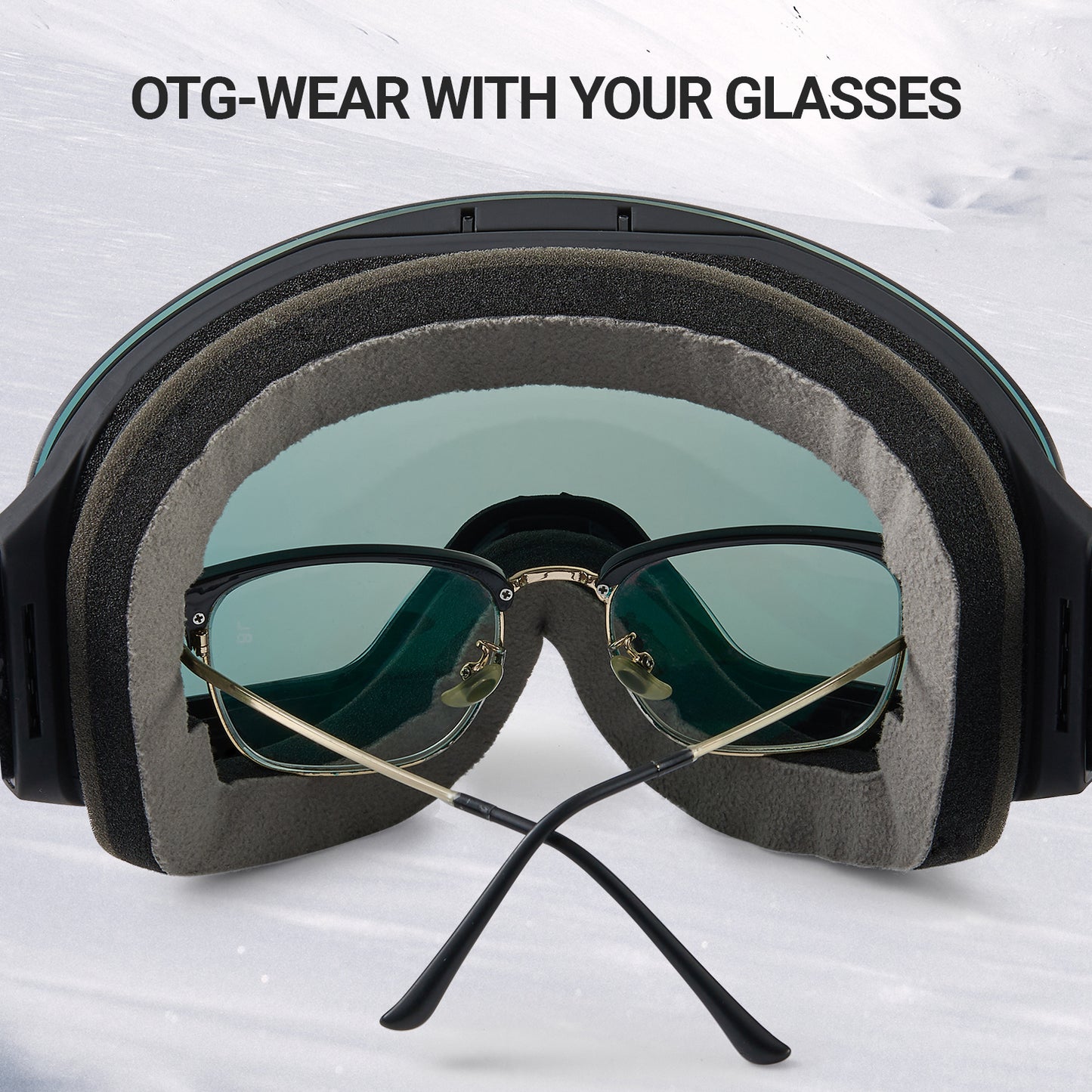 NANEND OTG Ski Goggles Magnetic,  Mazzucchelli Anti-Fog Lenses, HD & Flip-Up Goggles for Men, Women & Youth, UV Protection, Multiple VLT Options
