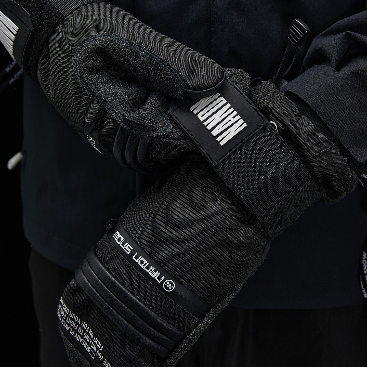 NANEND Wasserdichte, fingerlose Snowboardhandschuhe aus Kevlar für Damen und Herren mit integriertem Handgelenkschutz