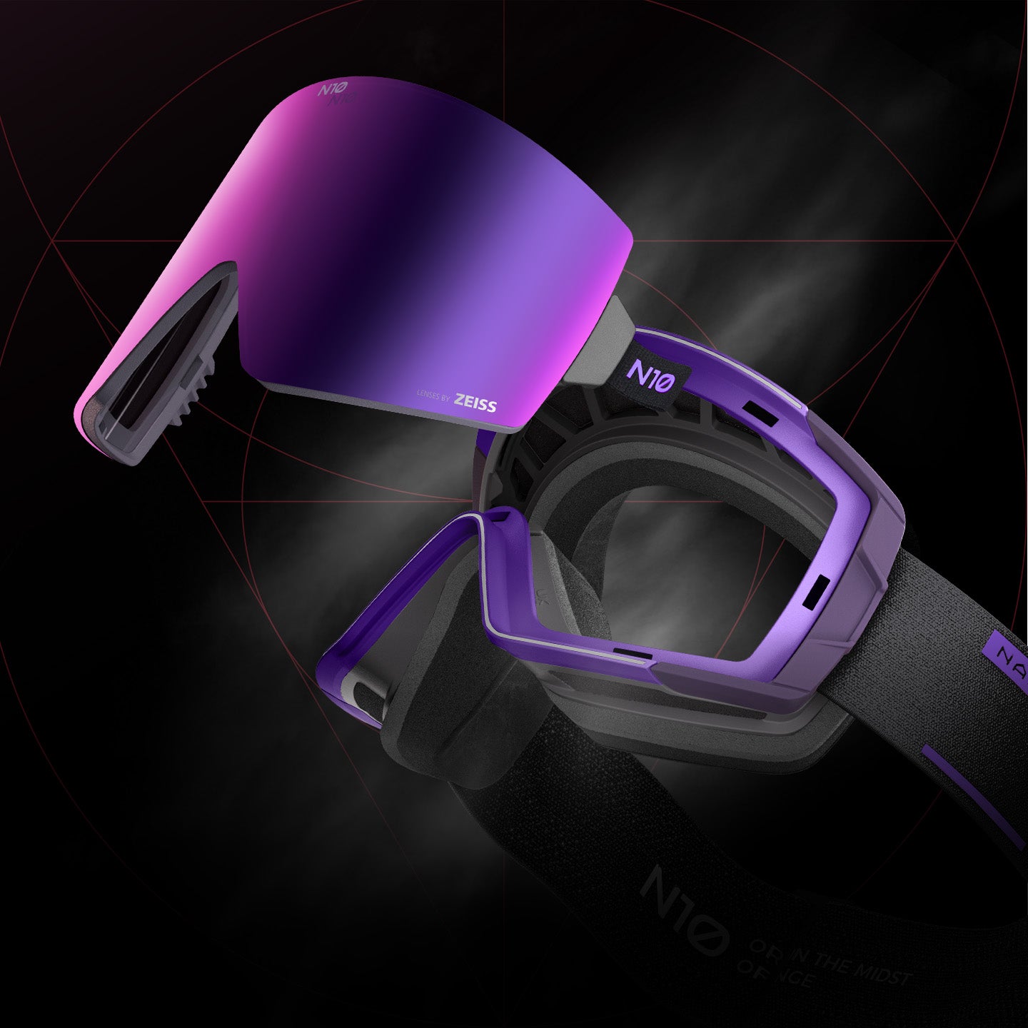 SNAP MASTER Zeiss HD Side-Open Magnetic Ski Goggles N10cs