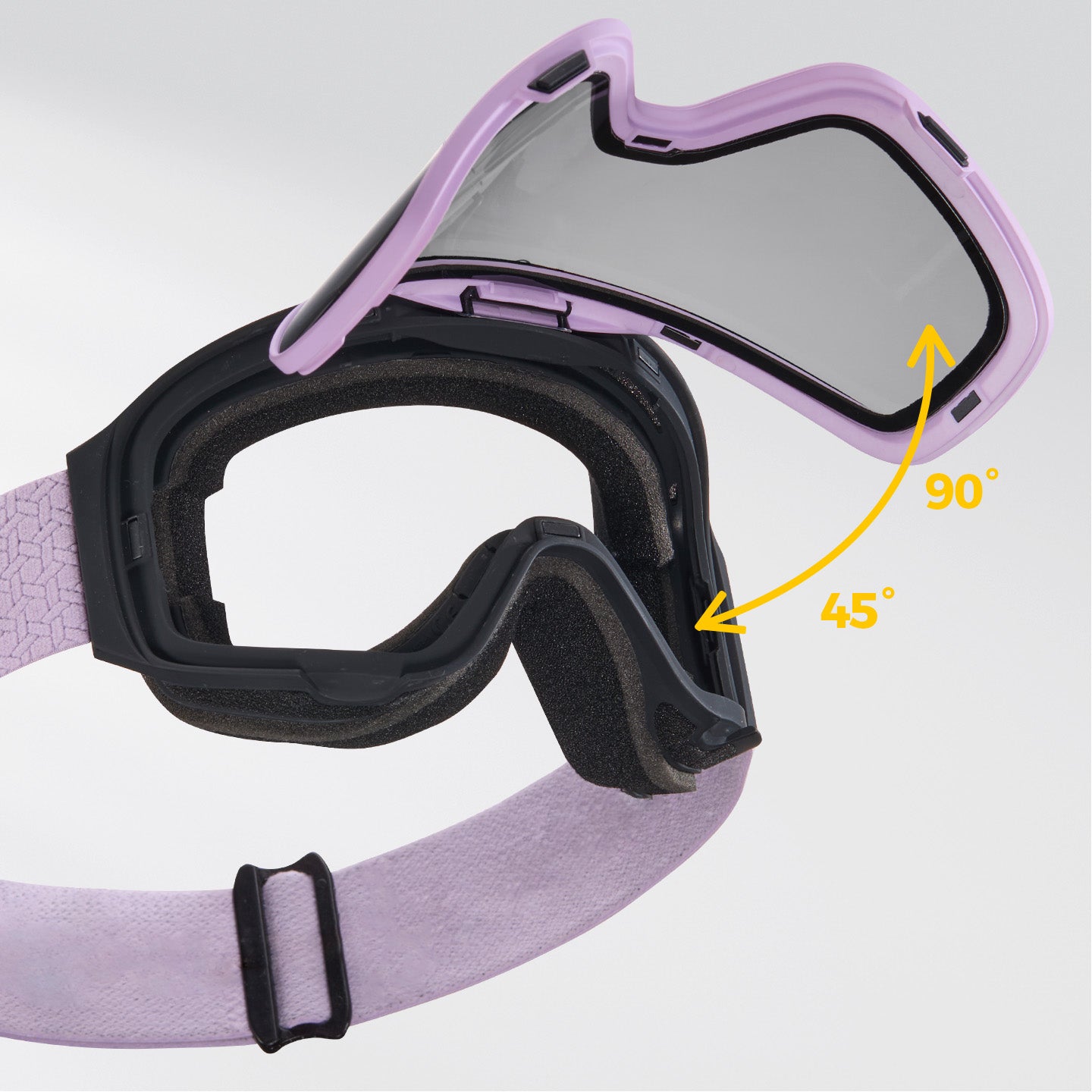 NANEND 25 Neue, kleine, farbwechselnde Flip-Top-Skibrille mit Antibeschlagfunktion NG24MAX 