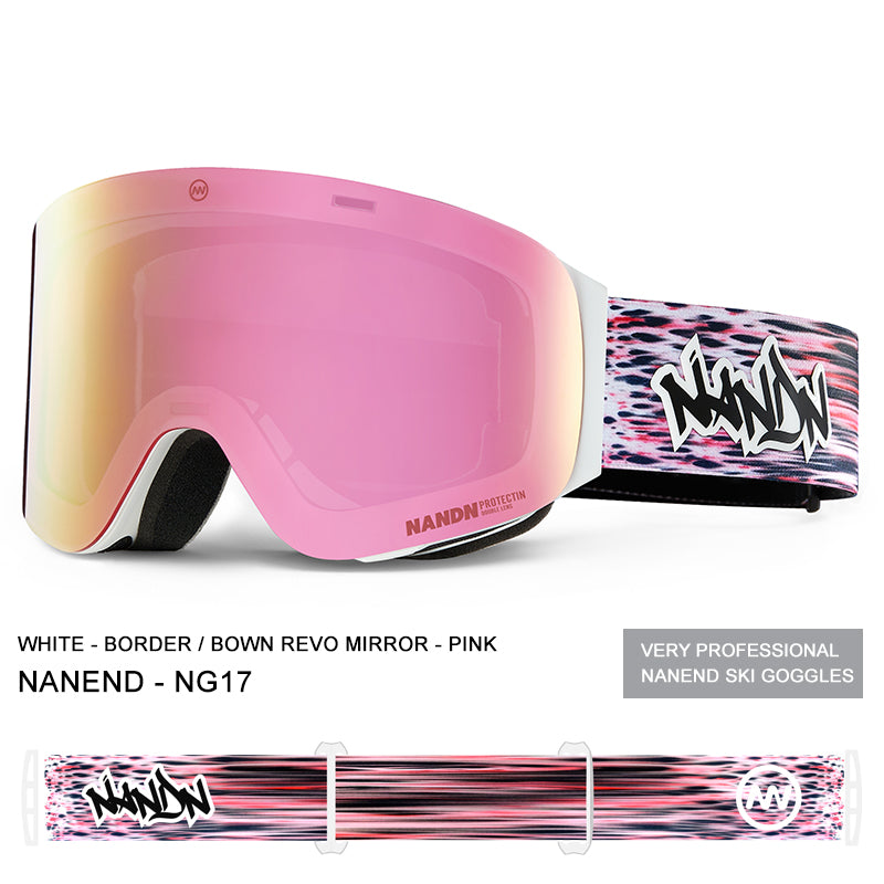 NANEND OTG Ski Goggles Magnetic,  Mazzucchelli Anti-Fog Lenses, HD & Flip-Up Goggles for Men, Women & Youth, UV Protection, Multiple VLT Options