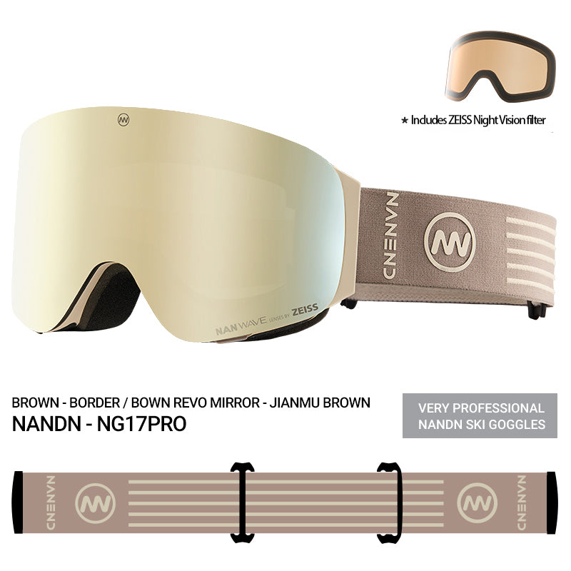 NANEND Zeiss ski goggles professional flip-up snow goggles single and double board goggles NG17Pro