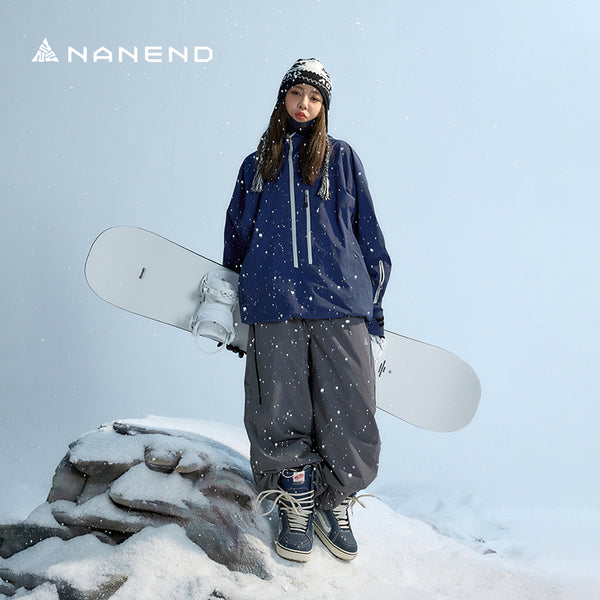 Nanend Nanen 2024 New P Cotton Loose Ski Suit Set Waterproof Warm Veneer Snow Suit Pants Set