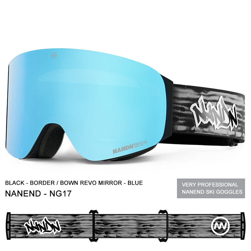 NANEND OTG Ski Goggles Magnetic,  Mazzucchelli Anti-Fog Lenses, HD & Flip-Up Goggles for Men, Women & Youth, UV Protection, Multiple VLT Options