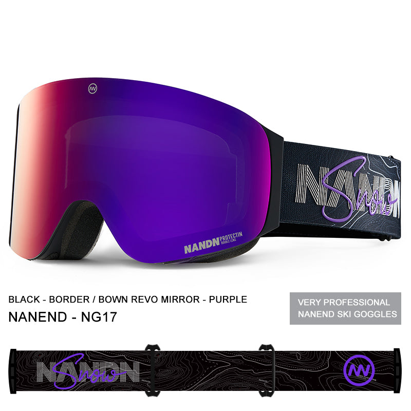 NANEND OTG Ski Goggles Magnetic,  Mazzucchelli Anti-Fog Lenses, HD & Flip-Up Goggles for Men, Women & Youth, UV Protection, Multiple VLT Options