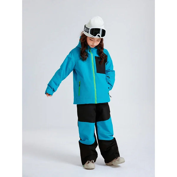 Ski Suit Set Boys and Girls Waterproof Thickened Thermal Ski Pants Snowboard Equipment Snow Suit