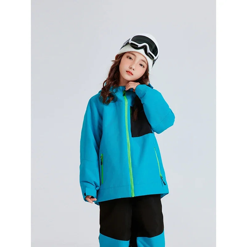 NANEND Skianzug-Set für Jungen und Mädchen, wasserdicht, verdickt, Thermo-Skihose, Snowboardausrüstung, Schneeanzug 