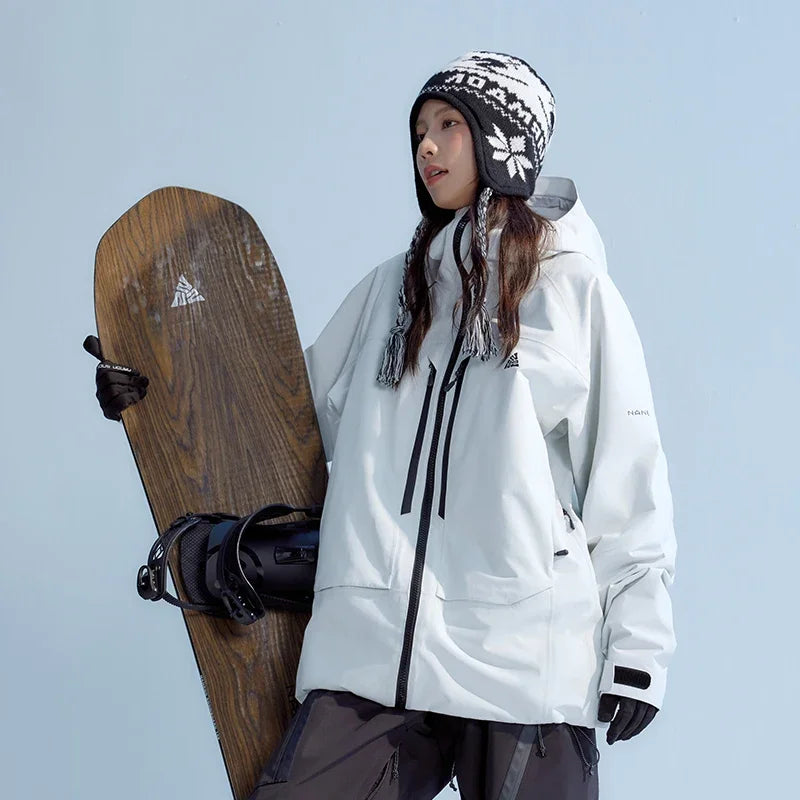 NANEND 3L Snowboard Jacket for Men Women Couple Pullover Top Single Board Professional Ski Suit Windproof Wear-resistant Warm
