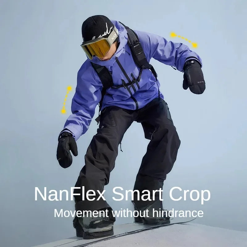 NANEND 3L Snowboard Jacket for Men Women Couple Pullover Top Single Board Professional Ski Suit Windproof Wear-resistant Warm
