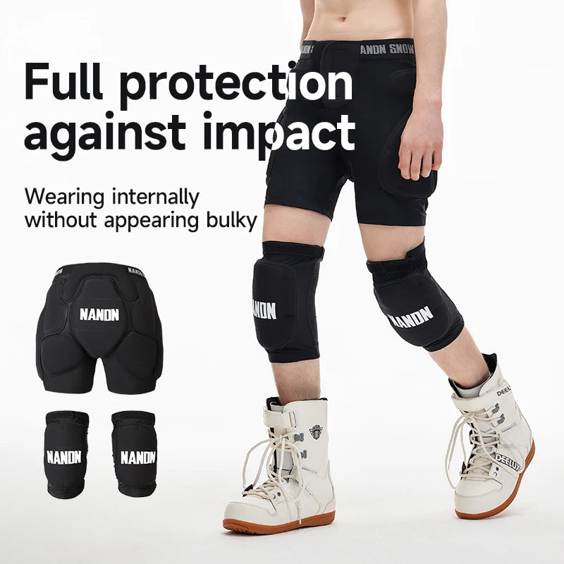 NANEND Adjustable Adult Sports Gear Shorts Snowboard Protection Hip Pads Motorcycle Short Ski Skate Anti-shock Knee Pads