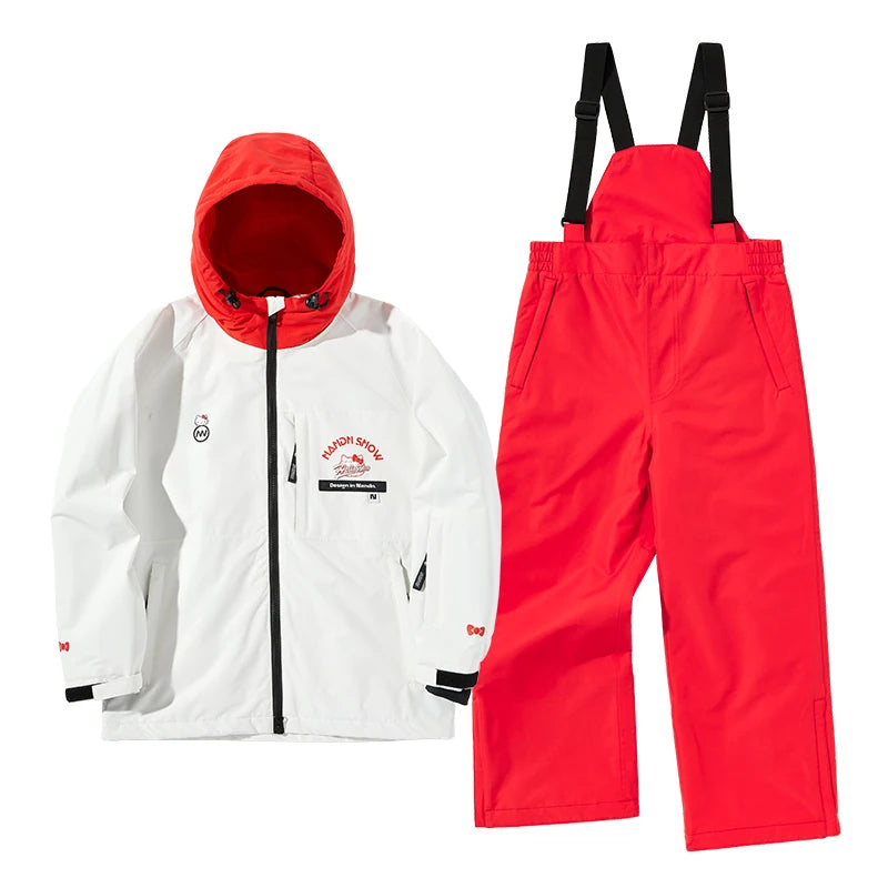 NANEND Children's Ski Suit  Boys and Girls Warm Thickened Waterproof Ski Overalls