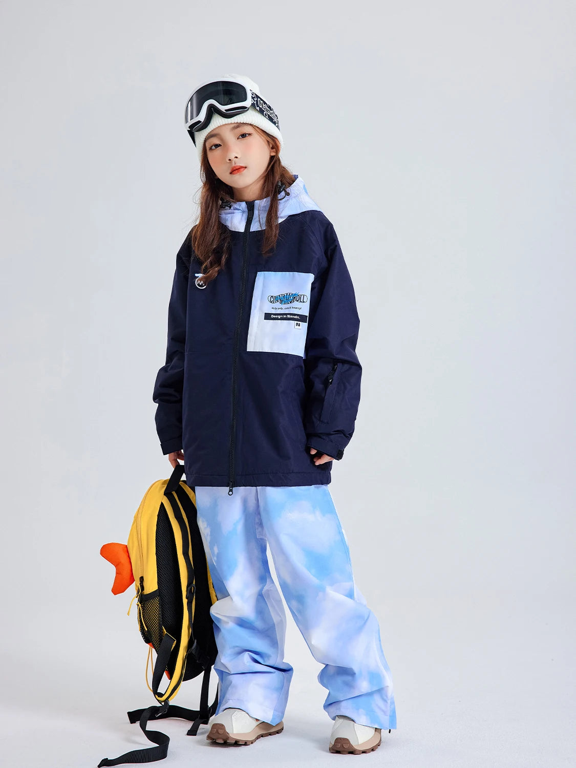 NANEND Children's Ski Suit  Boys and Girls Warm Thickened Waterproof Ski Overalls