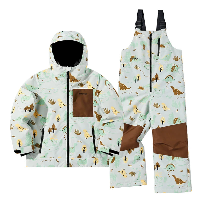 NANEND Children's Ski Suit Ski Pants Set Snowboard New Waterproof Thickened Boys and Girls Winter Ski Top