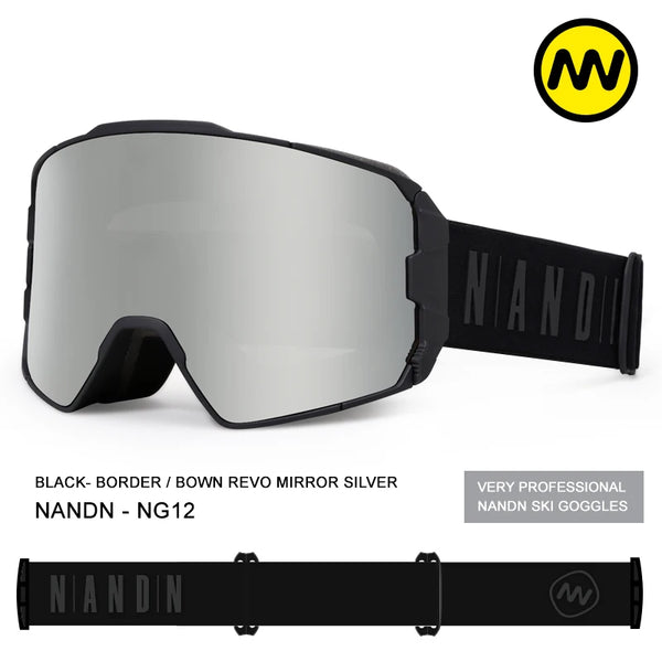 NANDN-Ski Goggles for Men and Women, Double Magnet, Absorpt Layers, UV400, Anti-Fog, Big Ski Glasses, Skiing Mask, Snowboard, Sn