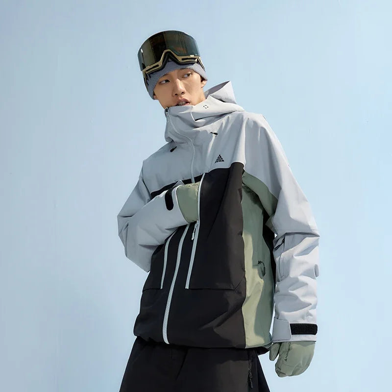 NANEND Thicken 3L Ski Jacket Men Women Windproof Waterproof Winter Ski Coat Ski Wear Solid Color Hooded Warm Snowboard Ski Suit