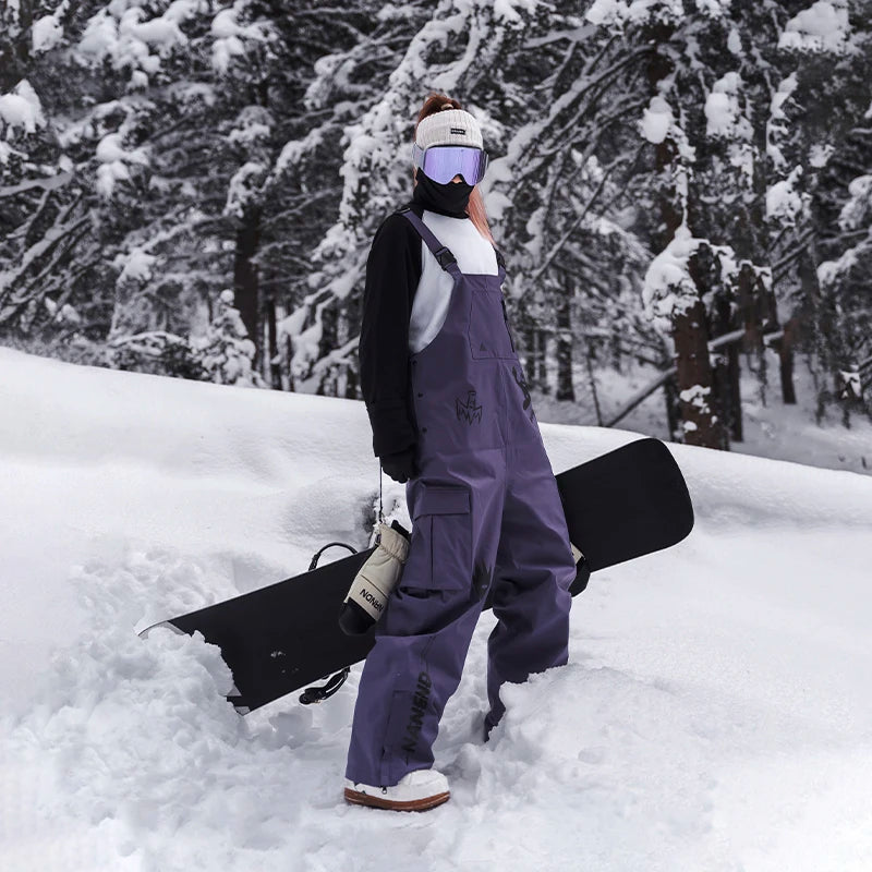 NANEND Winter Unisex Women Men Oversize Ski Pants Outdoor Windproof Waterproof Snow Sports Bibs Trousers Ski Snowboard Pants