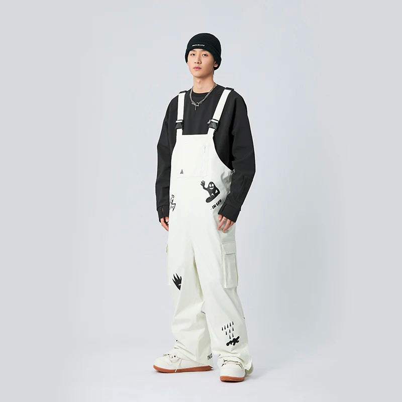 NANEND Winter Unisex Women Men Oversize Ski Pants Outdoor Windproof Waterproof Snow Sports Bibs Trousers Ski Snowboard Pants