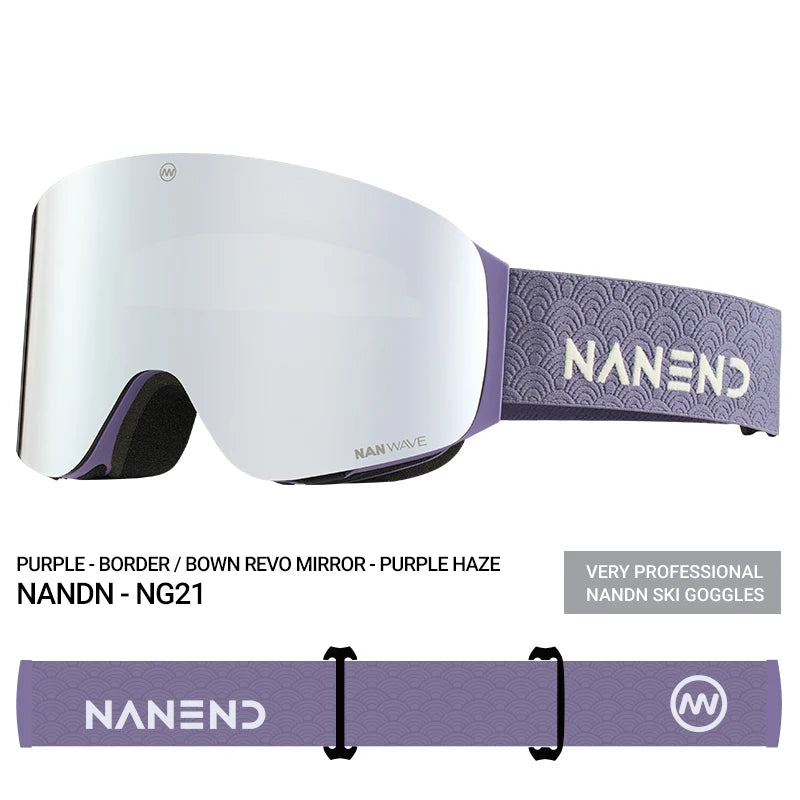 NANEND Ski Glasses, Snowboard Glasses, Anti-fog High Definition Ski Equipment Outdoor Snow Glasses