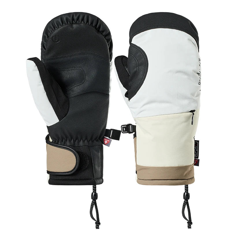 NANEND New color-blocked professional warm and waterproof gold-label P cotton men's and women's ski gloves