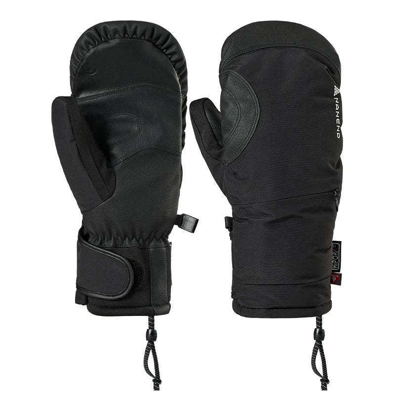 NANEND New color-blocked professional warm and waterproof gold-label P cotton men's and women's ski gloves