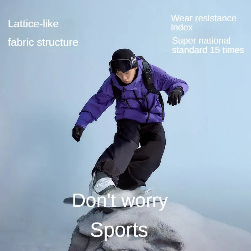 NANEND Snowboard Jacket 3L full-pressure rubber ski suit women's 2024 new coat top ski suit waterproof and warm men's snow suit