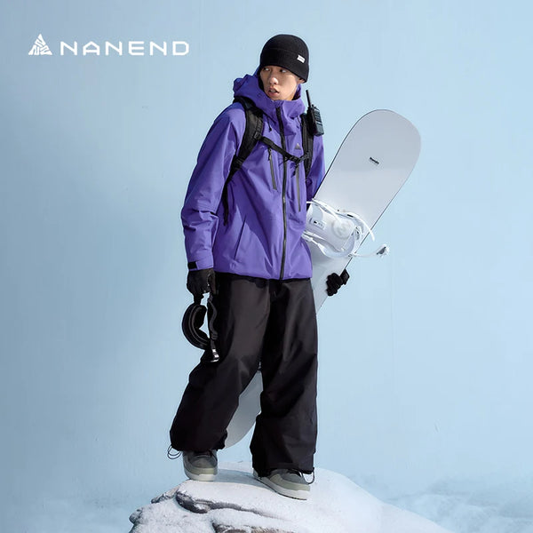 NANEND Snowboard Jacket 3L full-pressure rubber ski suit women's 2024 new coat top ski suit waterproof and warm men's snow suit