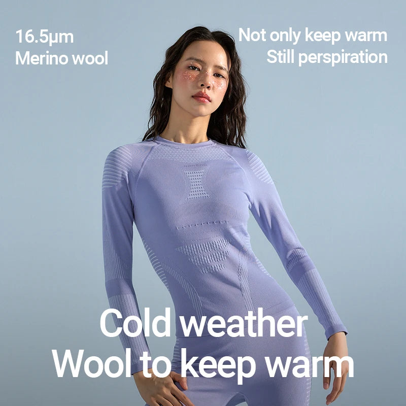 NANEND Wool Ski Quick-drying Clothing Thermal Underwear, Snowboard Ski Clothing, Compressed  Winter Outdoor Sports