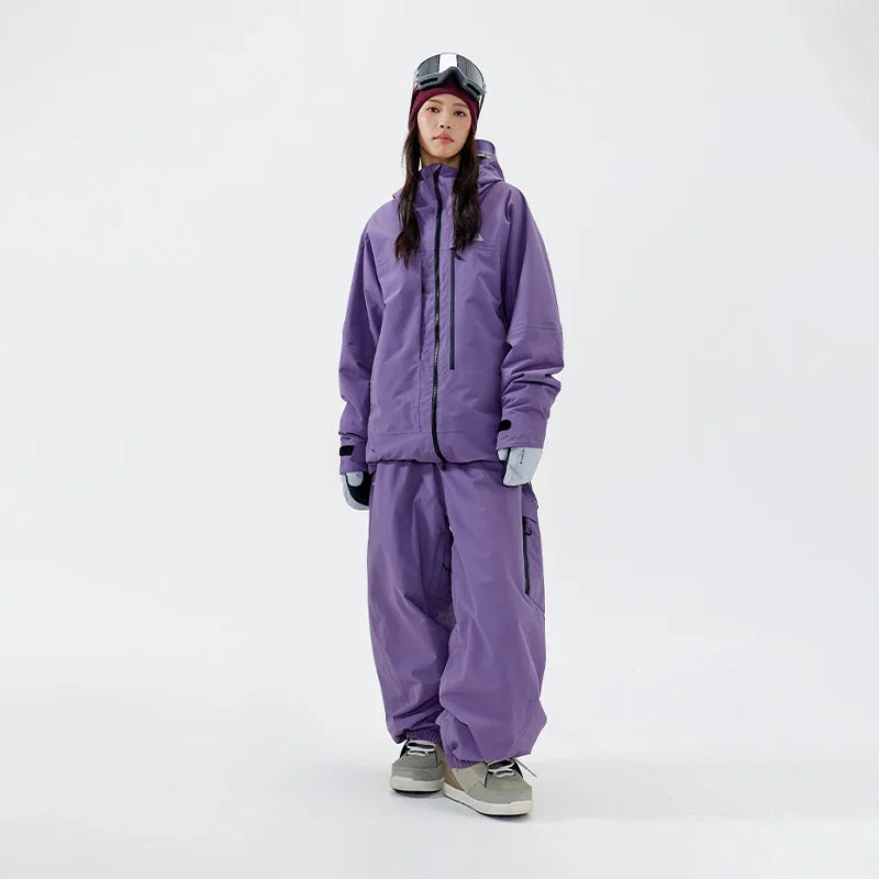 NANEND New Snowboard Ski Pants Women's 3L Full-pressure Glue Loose Waterproof Professional Thickened Men's Ski Pants