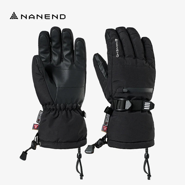 Nanend New Ski Gloves Professional Veneer Gold Standard P Cotton Five Fingers Thickened Waterproof and Warm NS5015