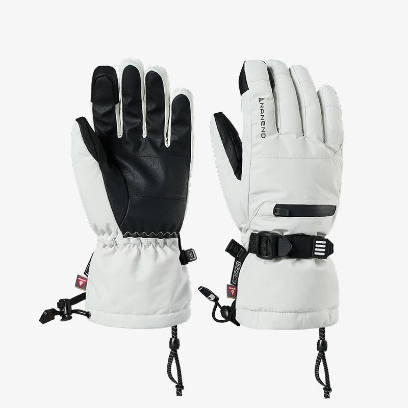 NANEND New Ski Gloves Professional Veneer Gold Standard P Cotton Five Fingers Thickened Waterproof and Warm NS5015