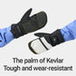 NANEND Cordura durable Kevlar ski gloves with built-in wrist guards and rotating button closure