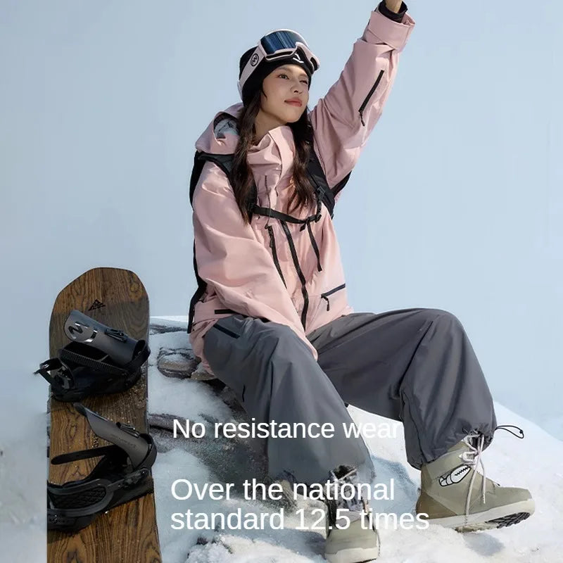 NANEND snowboard ski pants women's 3L full-pressure glue new snow pants waterproof and wear-resistant velvet men's snow pants