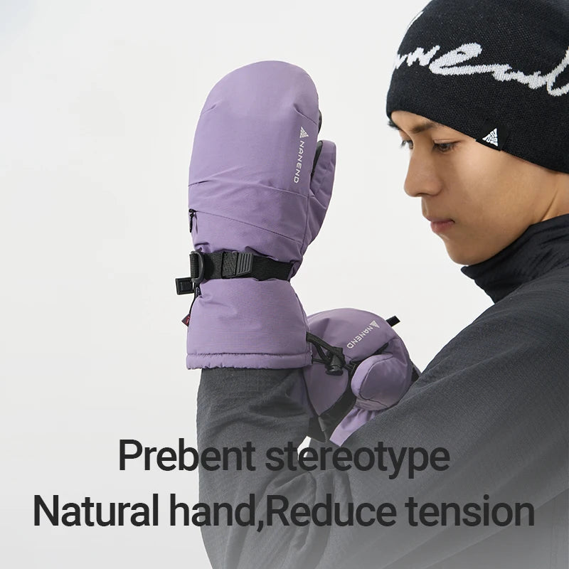 NANEND Primaloft Gold Label P Cotton Powder Long Ski Gloves for Men and Women
