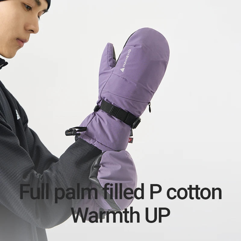 NANEND Primaloft Gold Label P Cotton Powder Long Ski Gloves for Men and Women