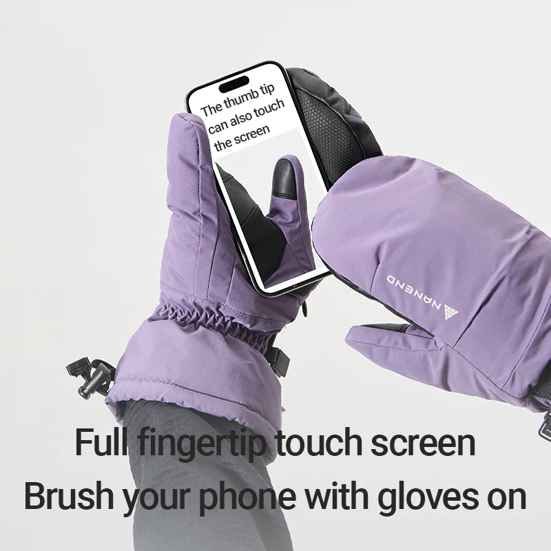 NANEND Primaloft Gold Label P Cotton Powder Long Ski Gloves for Men and Women