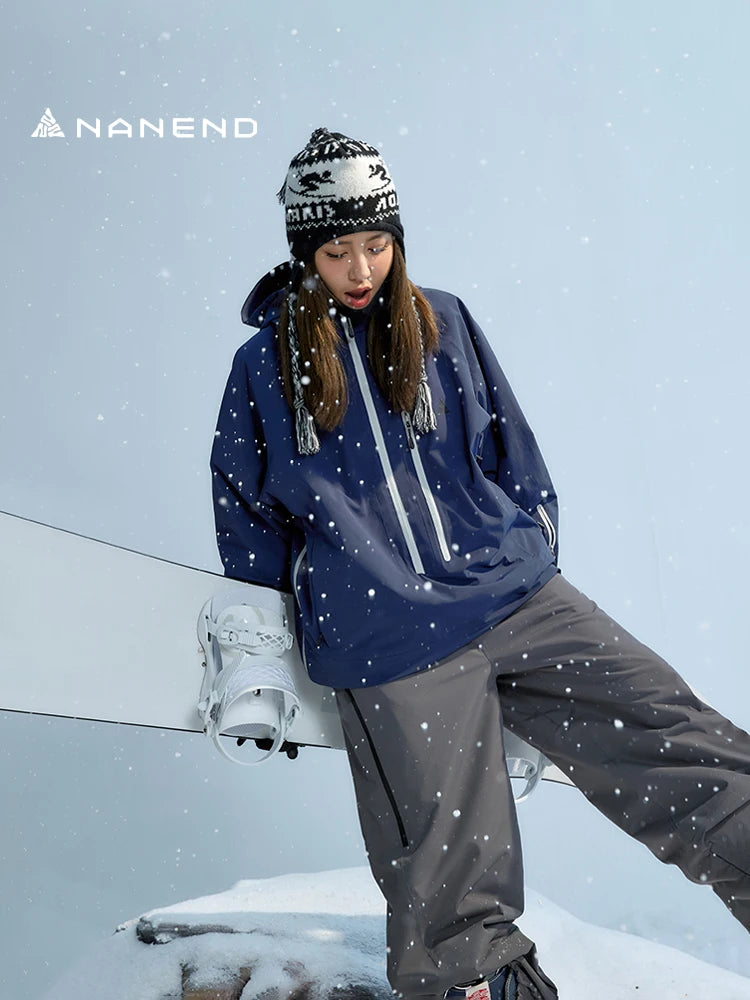 NANEND New Ski Suit Women's Loose Ski Suit Waterproof Windproof Warm Jacket Snowboard Snow Jacket