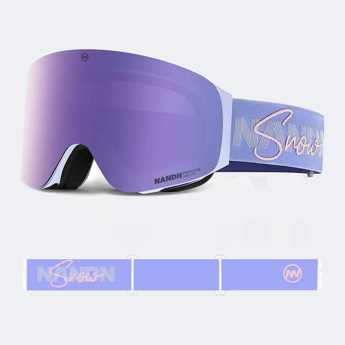 OTG Cylindrical breathable HD anti-fog flip-up ski goggles NG17 (White Purple VLT 20%) – NANEND