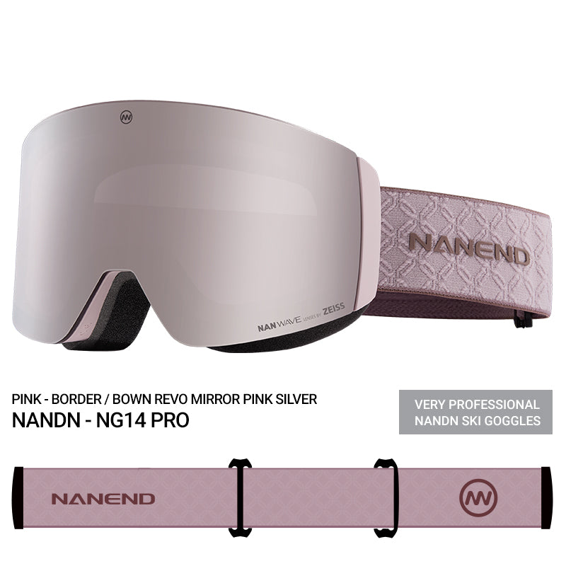 NANEND Zeiss dual-lens Wave magnetic design anti-fog and brightening ski goggles NG14pro