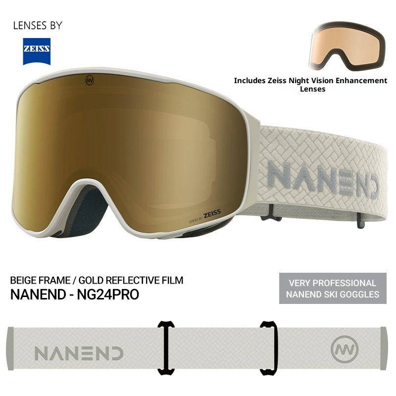 NANEND 25-year-old ZEISS framed flip-up double-layer anti-fog ski goggles NG24 PRO