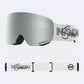 OTG Cylindrical breathable HD anti-fog flip-up ski goggles NG17 (Snowy Glacier White VLT 12%) – NANEND