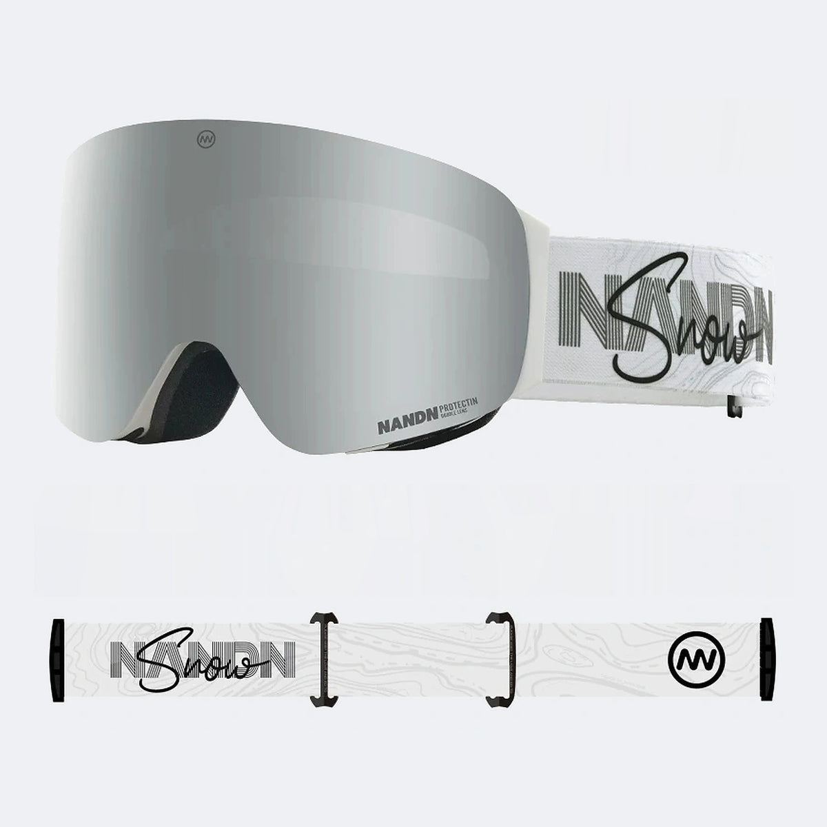 OTG Cylindrical breathable HD anti-fog flip-up ski goggles NG17 (Snowy Glacier White VLT 12%) – NANEND